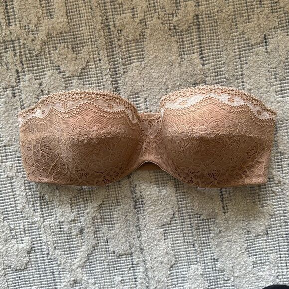 b.tempt’d by Wacoal nude strapless underwire lace bra size 32D - Picture 3 of 15
